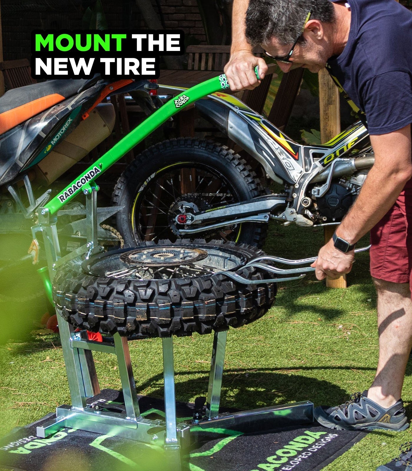 Rabaconda Dirt Bike, E-Moto, and Dual Sport Tire Changer Tool (Full Kit)