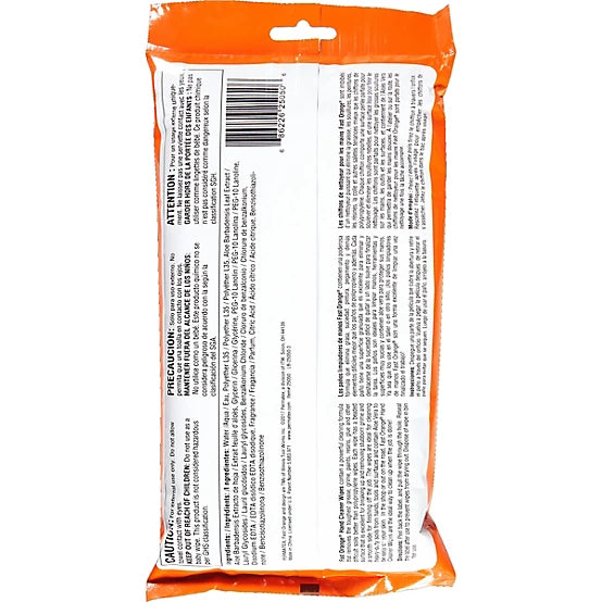 Permatex Fast Orange Hand Cleaner Wipes | 25-Pack | Citrus Scented Degreasing Wipes