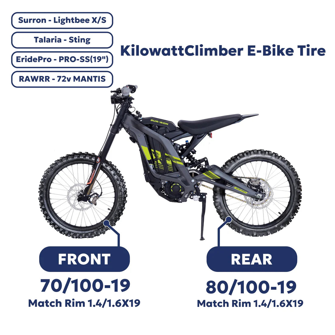 Pivotrax KC Kilowatt Climber Tire for E-Motos