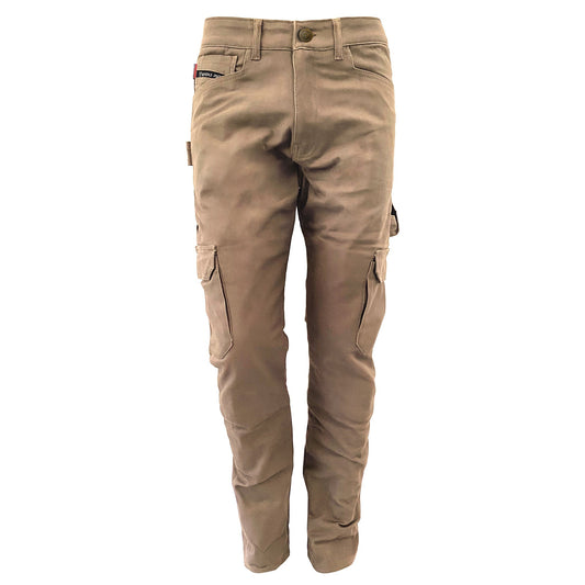 Straight Leg Cargo Pants - Khaki Solid with Pads - REVRides