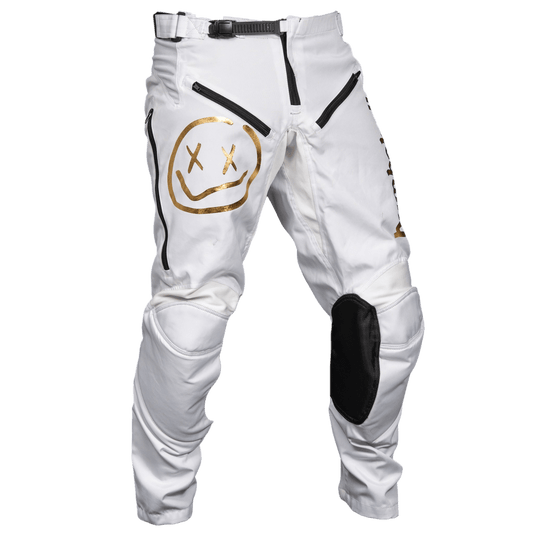 Numbskull Menace Moto Pant 2.0: White/Gold | Technical Riding Pants