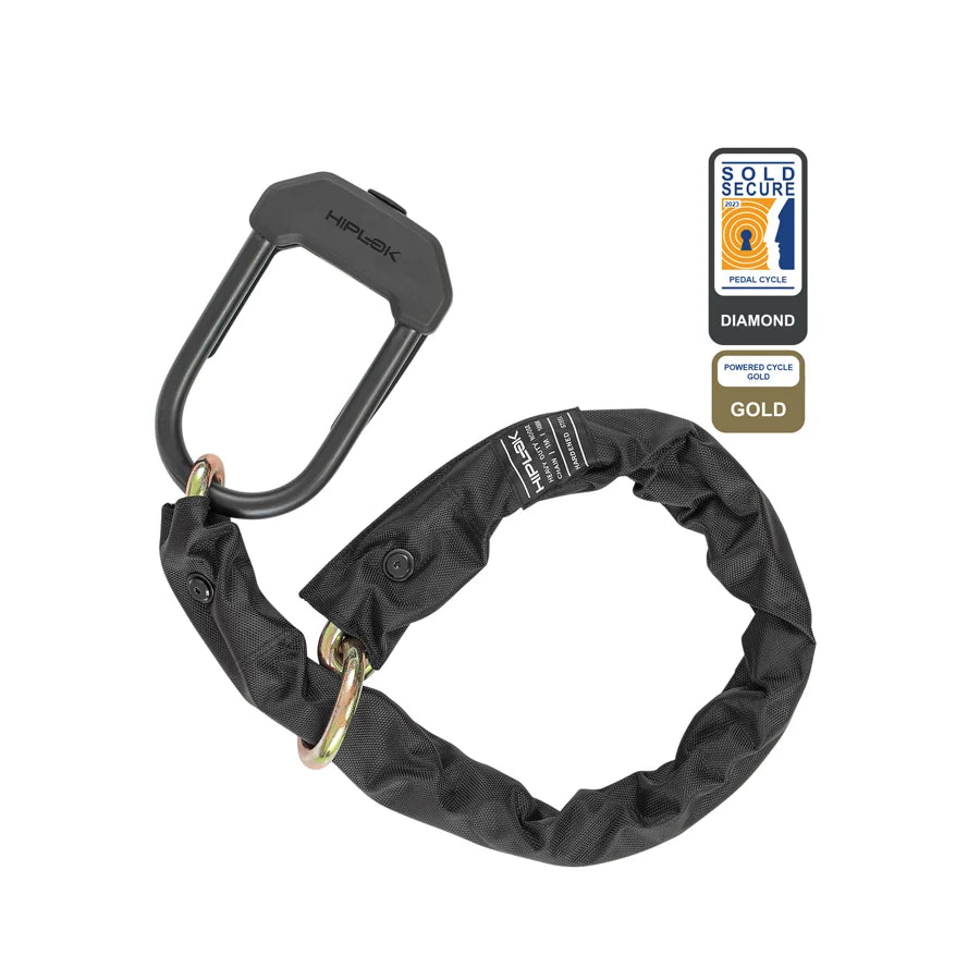 Hiplok DXXL Maximum Security D-Lock & Chain Combo – For E-Bikes, E-motos