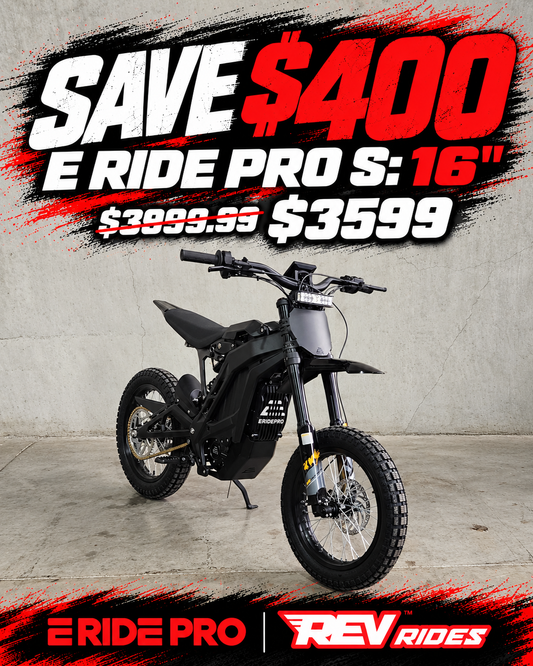 E Ride Pro S: 16" Fat Tire | 72V 8KW 30AH 50MPH | Electric Dirt Bike