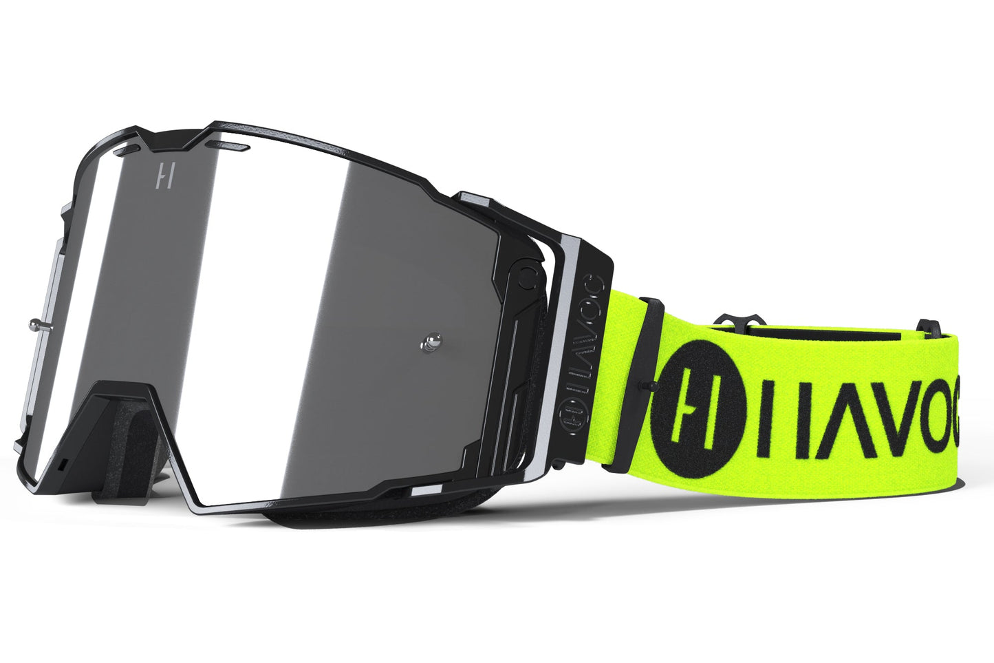 Elusive Helios Goggles | Havoc Hi-Viz, Black and Silver Mirror | Off-Road and Motocross Riders
