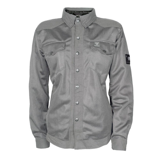 Protective Summer Mesh Shirt for Women - Grey Solid with Pads - REVRides