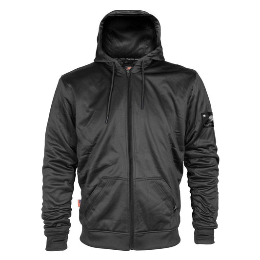 Black Solid Ultra Protective Hoodie with Pads - REVRides
