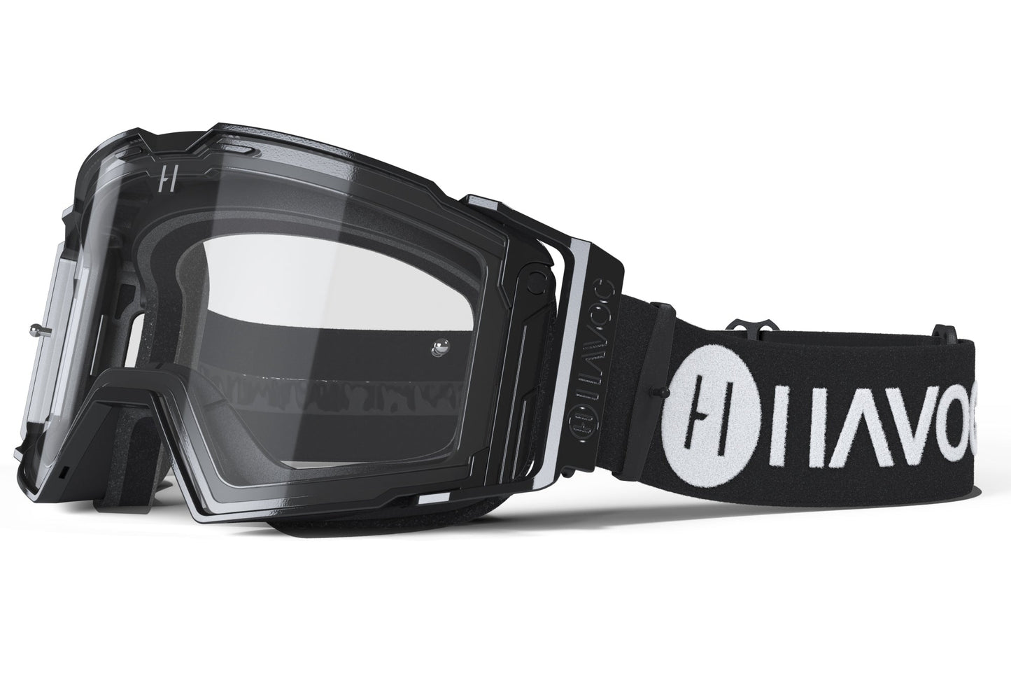 OTG (Over the Glasses) Helios Goggles | Havoc Inverse Black and Clear | Off-Road and Motocross Riders