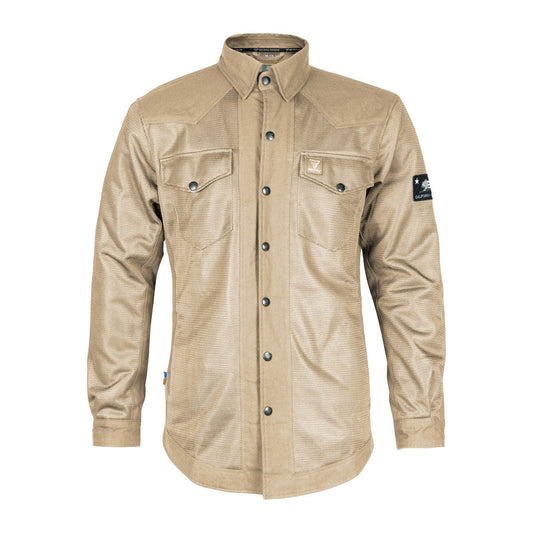 Protective Summer Mesh Shirt - Khaki Solid with Pads - REVRides