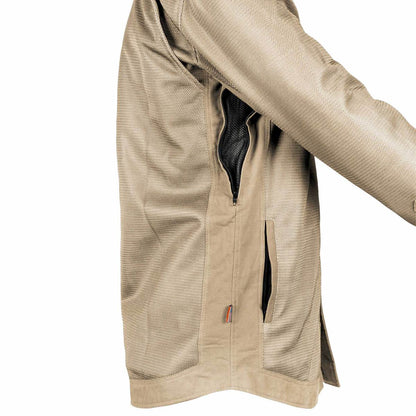 Protective Summer Mesh Shirt - Khaki Solid with Pads - REVRides