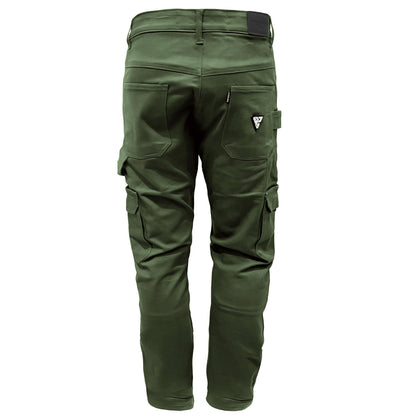 Loose Fit Cargo Pants - Army Green with Pads - REVRides