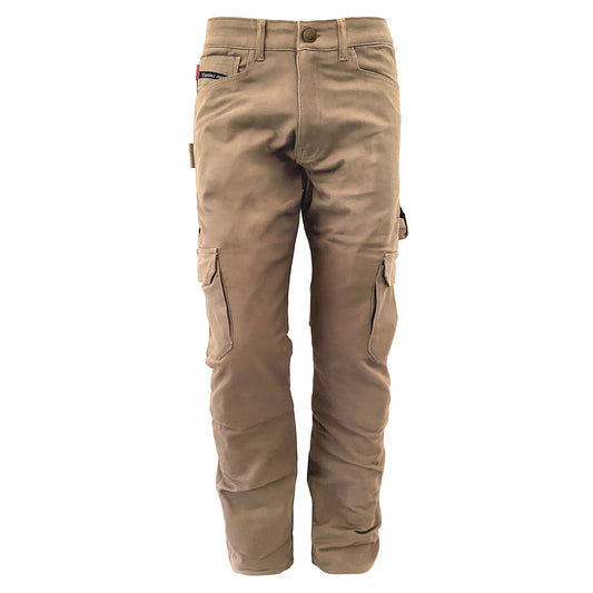 Loose Fit Cargo Pants - Khaki Solid with Pads - REVRides