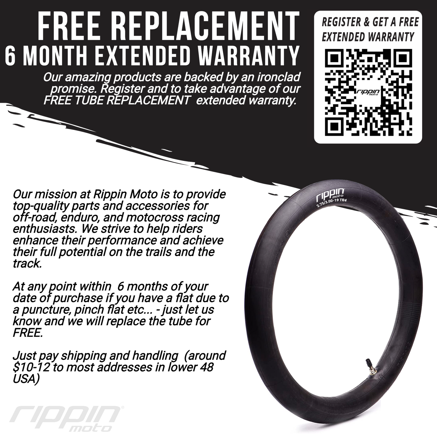 80/100-12 (3.0-12) Heavy Duty Inner Tube 3mm Thick - REVRides