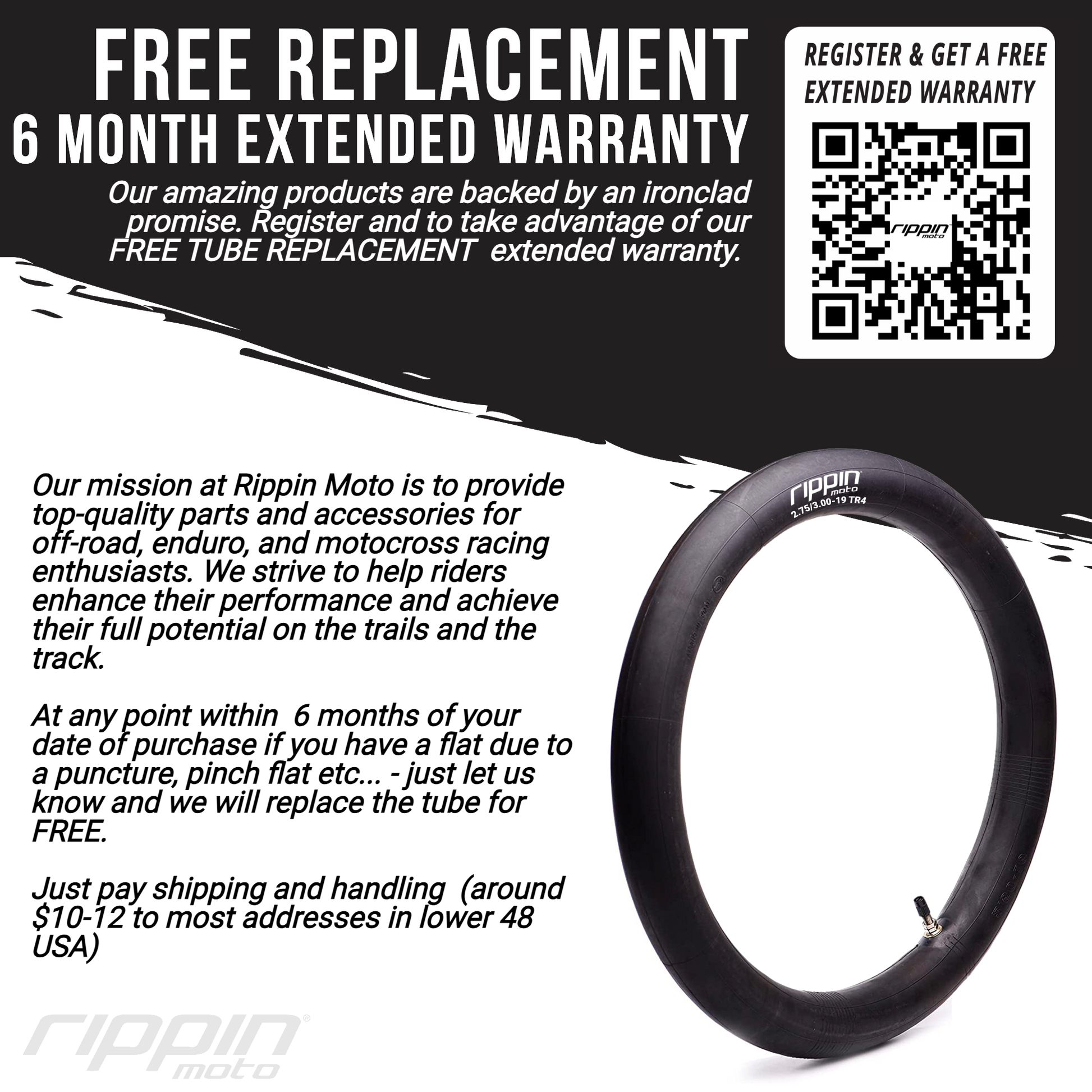 80/100-12 (3.0-12) Heavy Duty Inner Tube 3mm Thick - REVRides