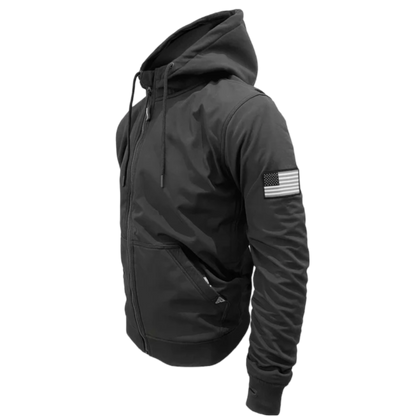 Protective SoftShell Winter Jacket for Men - Black Matte with Level 1 Pads - REVRides
