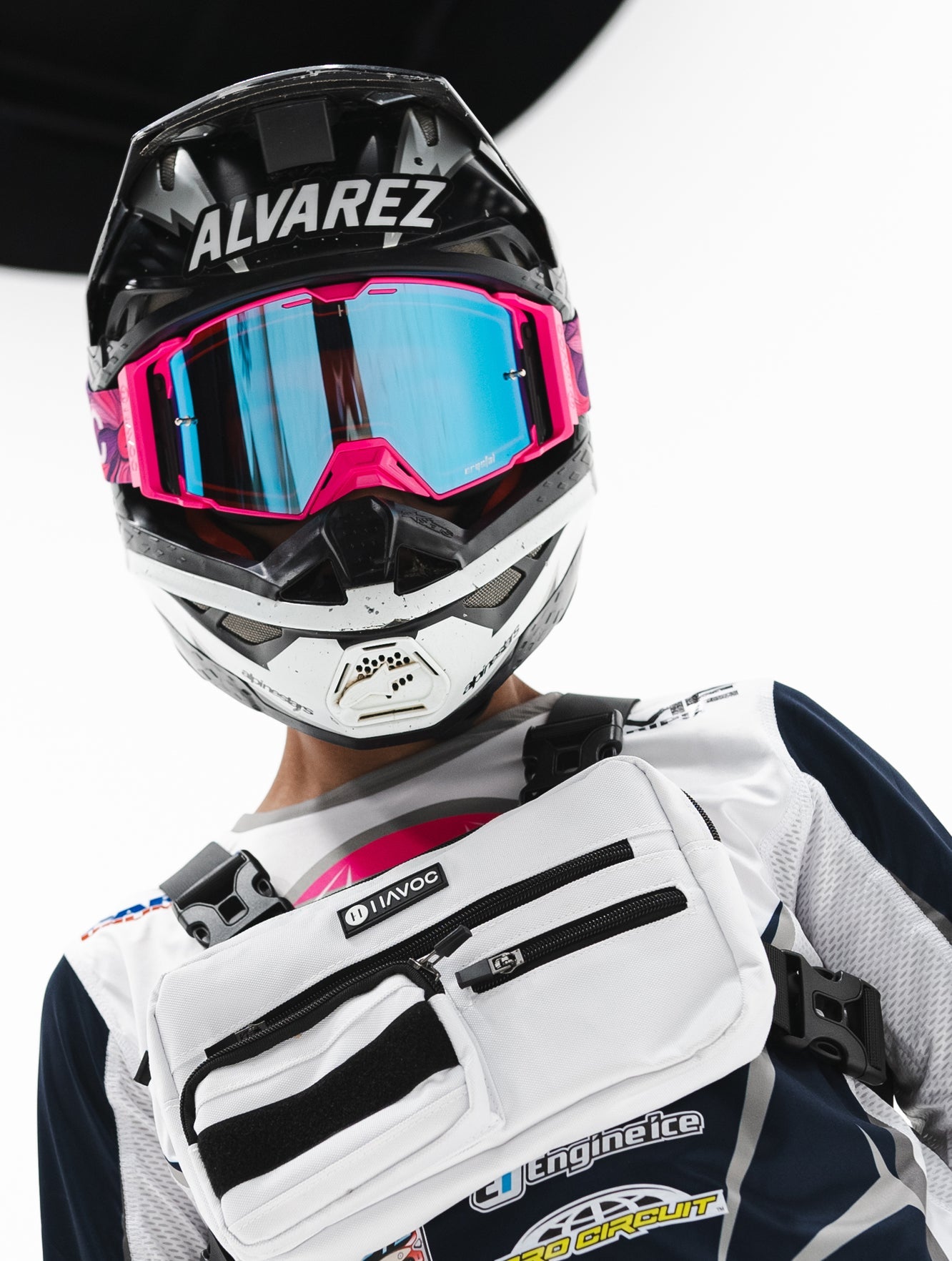Helios Blossom Goggles | Havoc Flower Strap, Pink and Rose Crystal HD | Off-Road and Motocross Riders