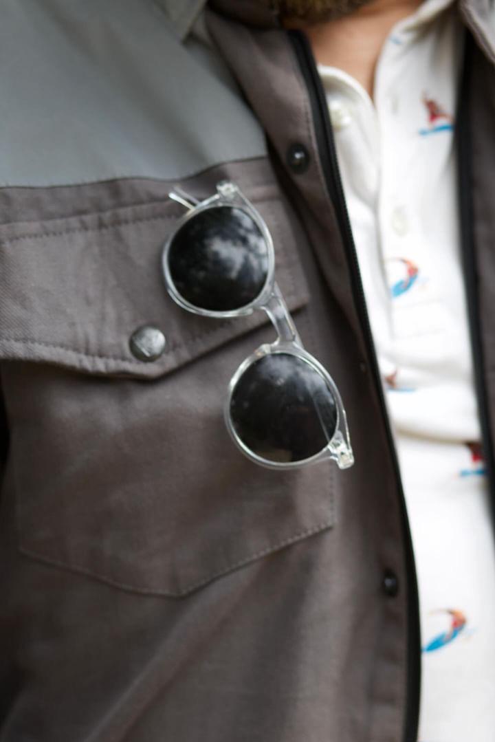Flannel Reflective Shirt “Twilight Titanium" - Gray with Pads