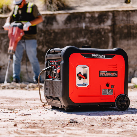 Tomahawk TG5500i 5500W Inverter Generator | E-Moto Charging, 120V/240V & Backup Power