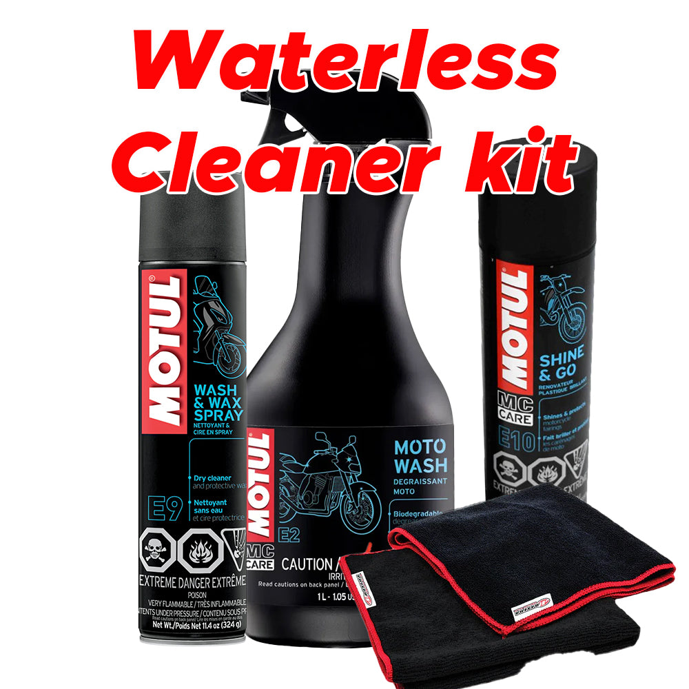 Motul Waterless Wash Kit | Full Cleaning + Detailing Kit | For E-Moto & E-Scooter Riders