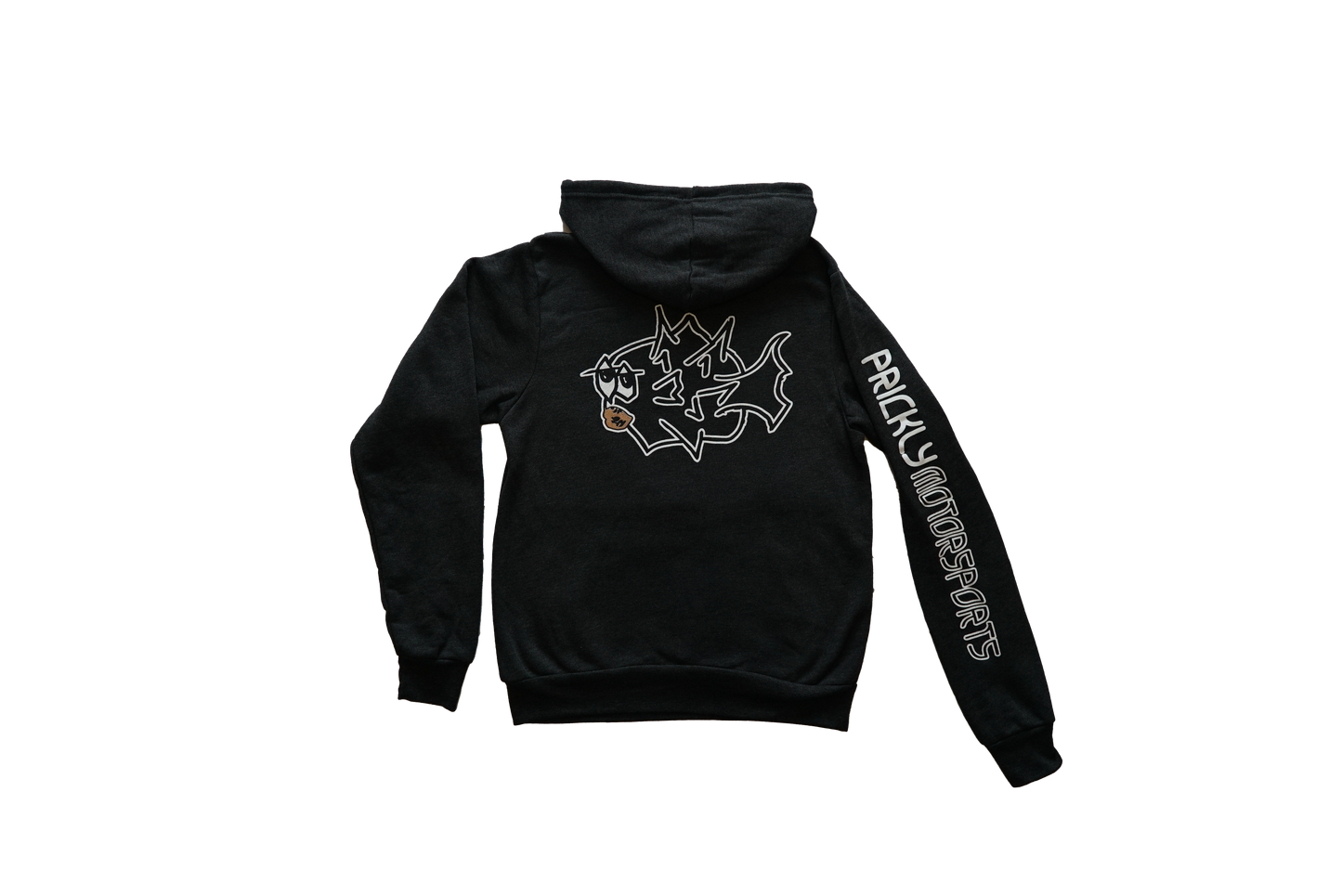Fleece Hoodie | Prickly Sleeve Logo & Fish Back | By Prickly Motorsports