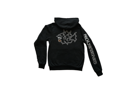 Fleece Hoodie | Prickly Sleeve Logo & Fish Back | By Prickly Motorsports