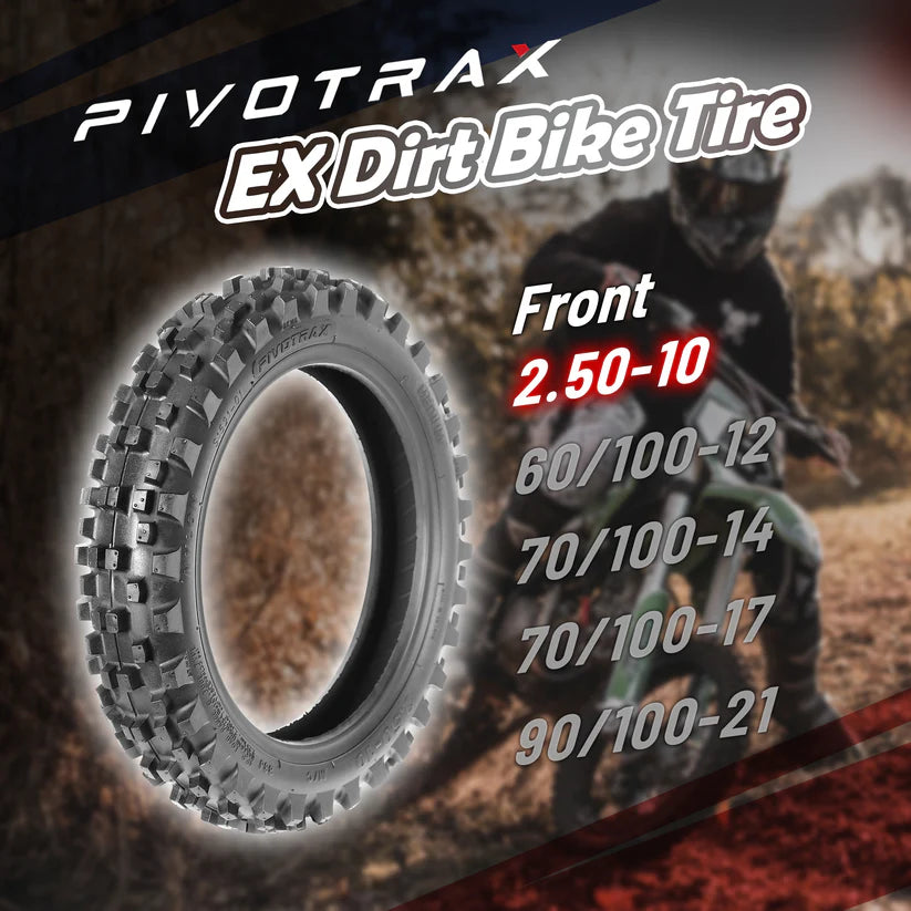 Pivotrax EX Front Dirt Bike Tire | Off-Road, Pit Bike and E-Moto Front Tire