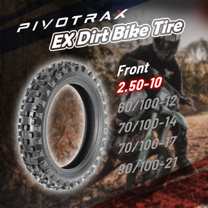 Pivotrax EX Front Dirt Bike Tire | Off-Road, Pit Bike and E-Moto Front Tire