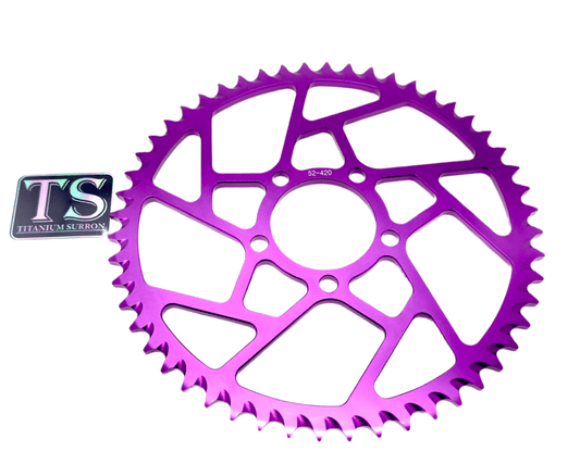 52 Tooth Hardened Aluminum 420 Sprocket for E-moto | By Titanium surron