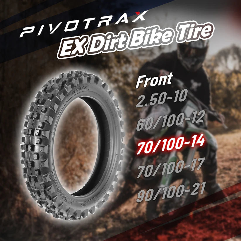 Pivotrax EX Front Dirt Bike Tire | Off-Road, Pit Bike and E-Moto Front Tire