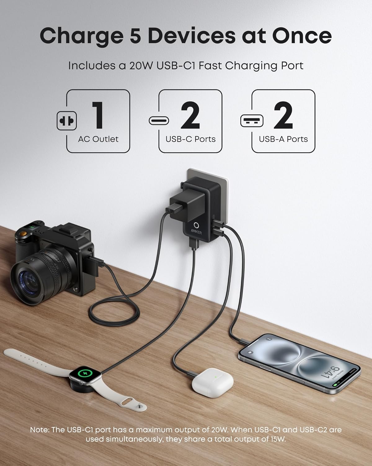 Anker Laptop Power Bank 25K, 165W with Built-In Cables | Laptops & Ride-Day Electronics