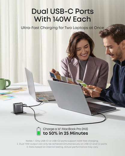 Anker Laptop Power Bank 25K, 165W with Built-In Cables | Laptops & Ride-Day Electronics