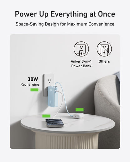 Anker Fusion Power Bank 10K, 30W | USB-C or Lightning Devices