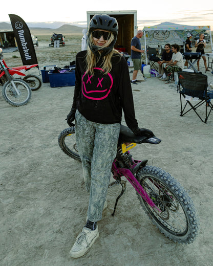 Numbskull Menace Moto/MTB Jersey 2.0: Black/Pink | Technical Riding Jersey