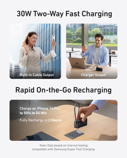 Anker Fusion Power Bank 10K, 30W | USB-C or Lightning Devices