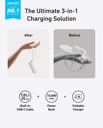 Anker Fusion Power Bank 10K, 30W | USB-C or Lightning Devices