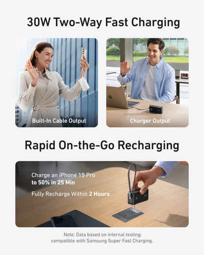 Anker Fusion Power Bank 10K, 30W | USB-C or Lightning Devices