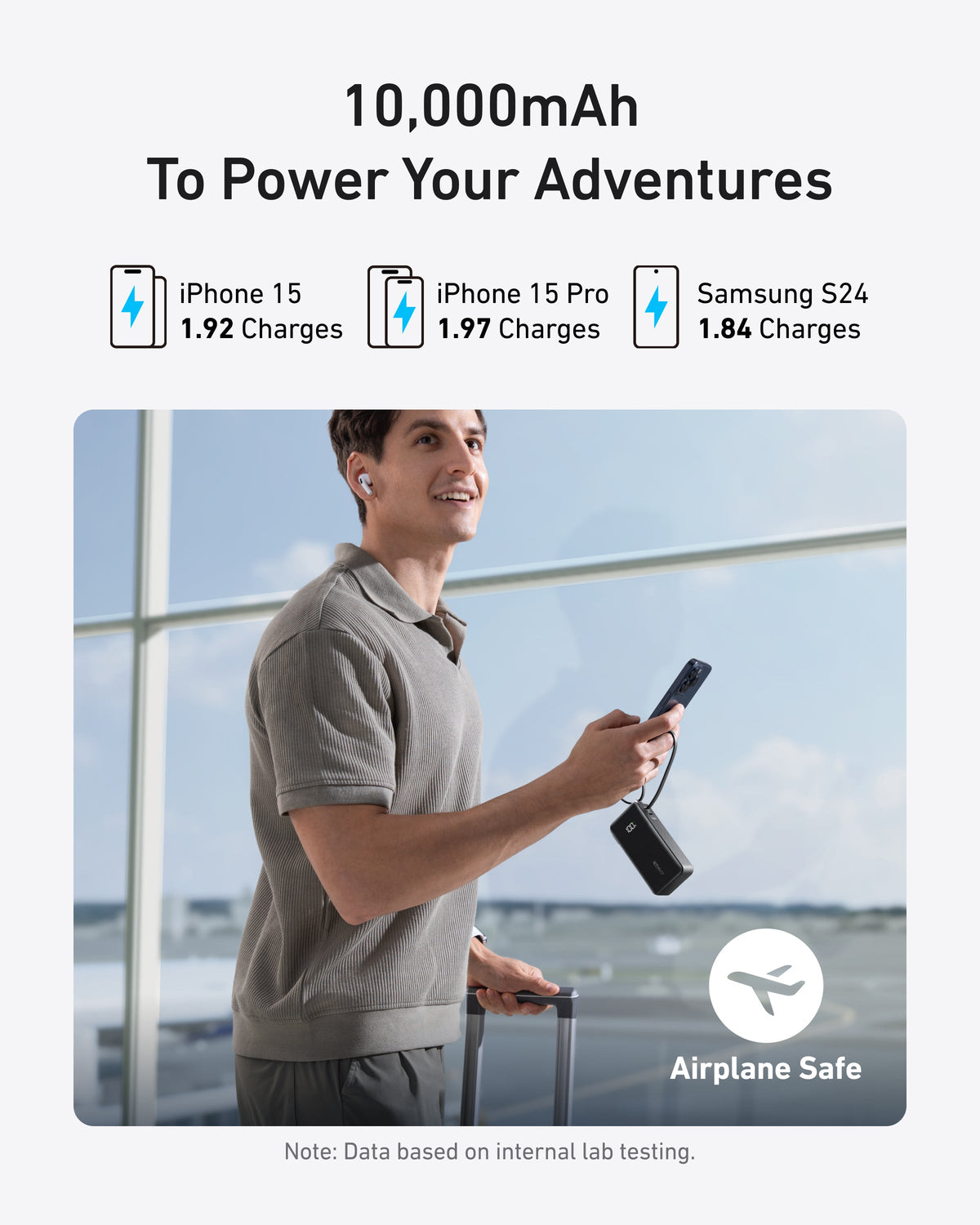 Anker Fusion Power Bank 10K, 30W | USB-C or Lightning Devices