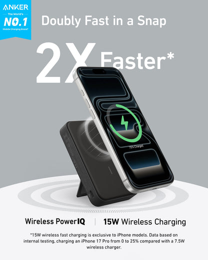 Anker MagGo Power Bank 10K, 15W | Qi2 Wireless Charging