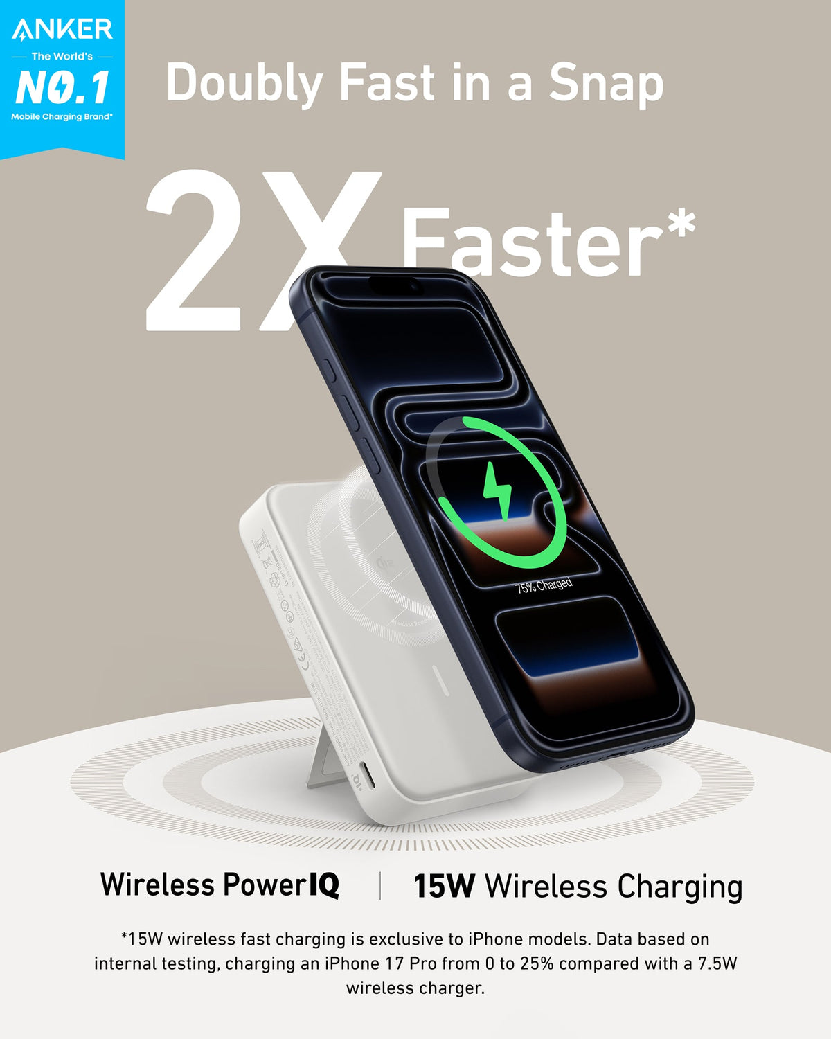 Anker MagGo Power Bank 10K, 15W | Qi2 Wireless Charging
