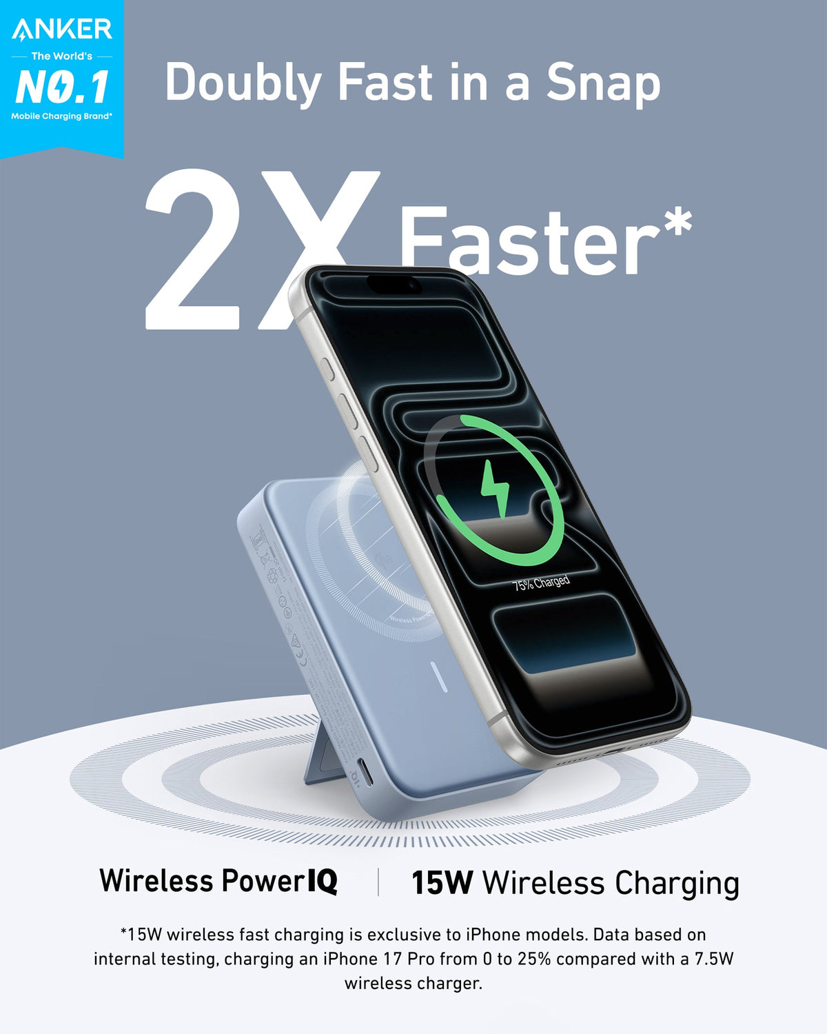 Anker MagGo Power Bank 10K, 15W | Qi2 Wireless Charging