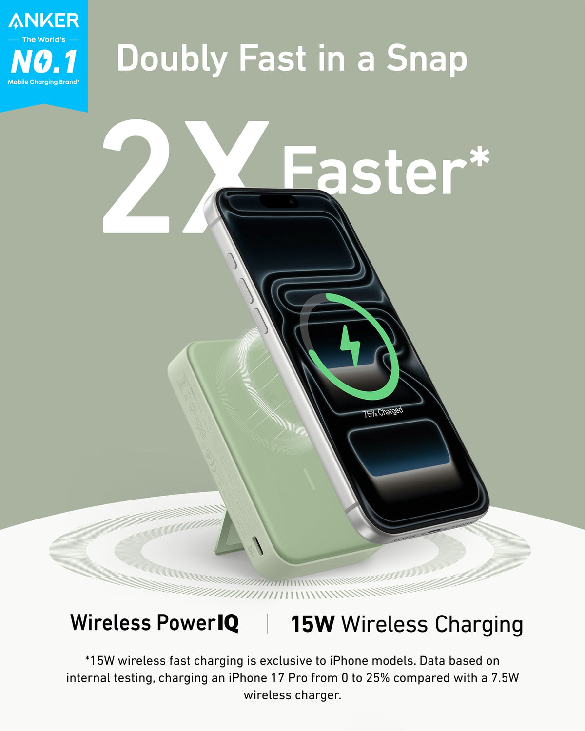 Anker MagGo Power Bank 10K, 15W | Qi2 Wireless Charging