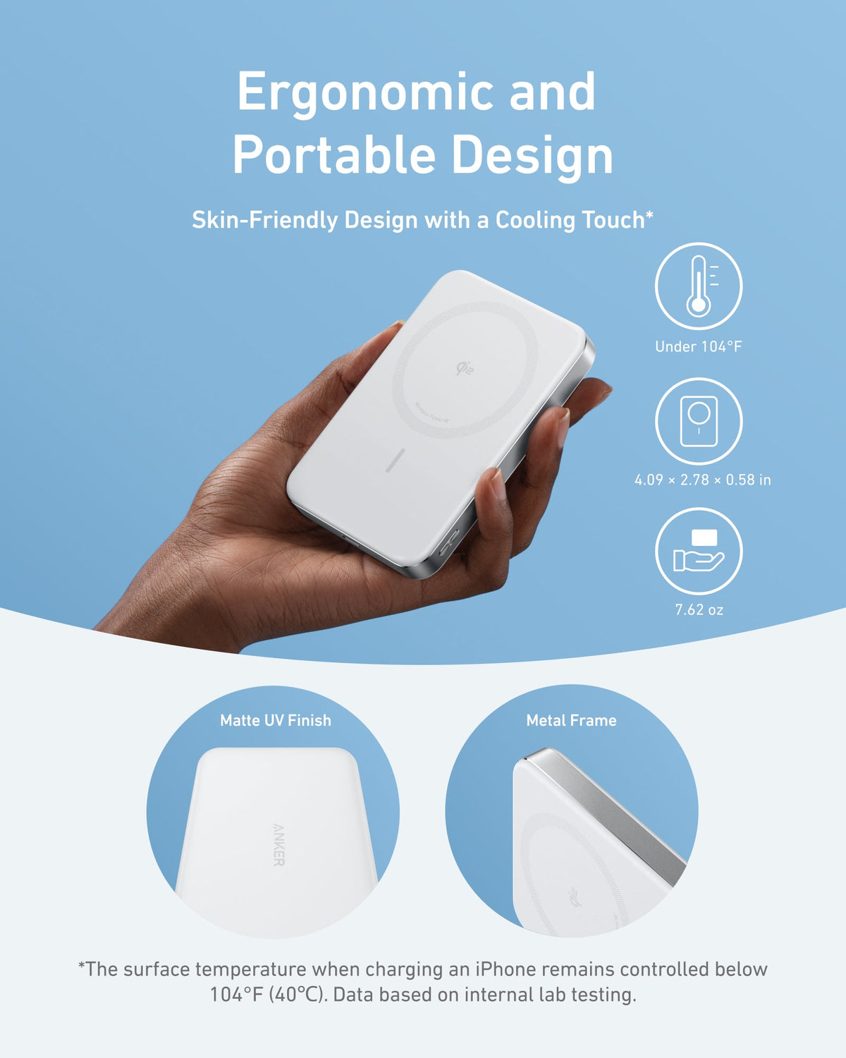 Anker MagGo Slim Power Bank 10K | iPhone & Compatible USB-C Devices