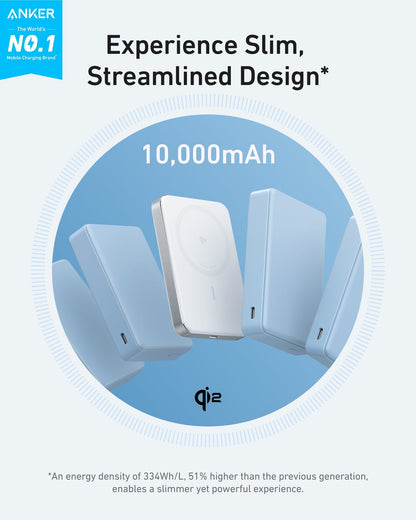 Anker MagGo Slim Power Bank 10K | iPhone & Compatible USB-C Devices