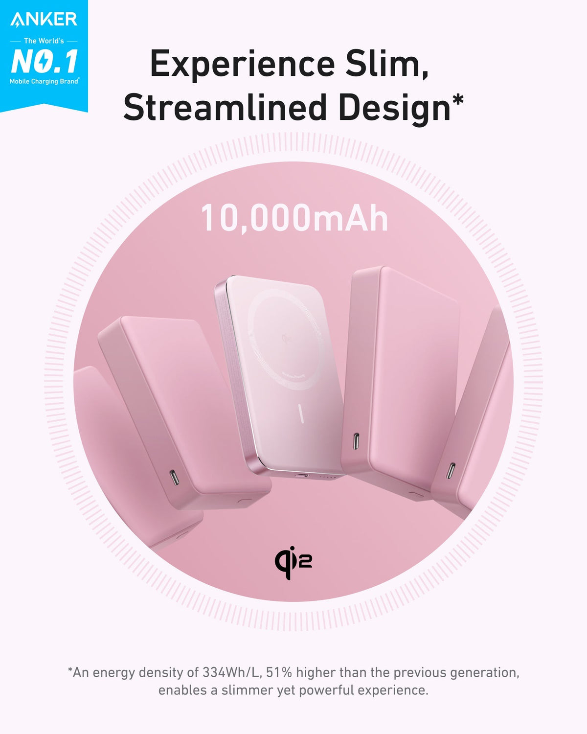 Anker MagGo Slim Power Bank 10K | iPhone & Compatible USB-C Devices