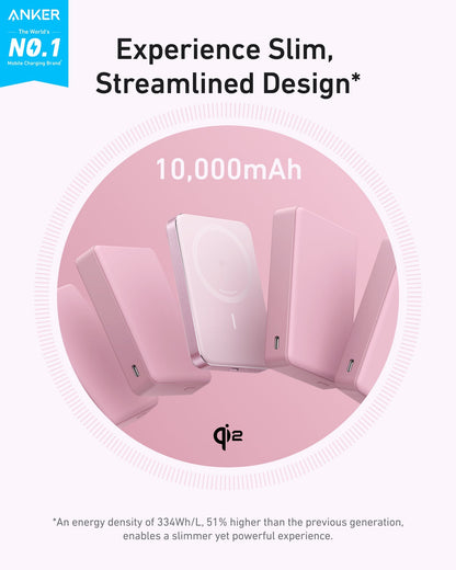 Anker MagGo Slim Power Bank 10K | iPhone & Compatible USB-C Devices