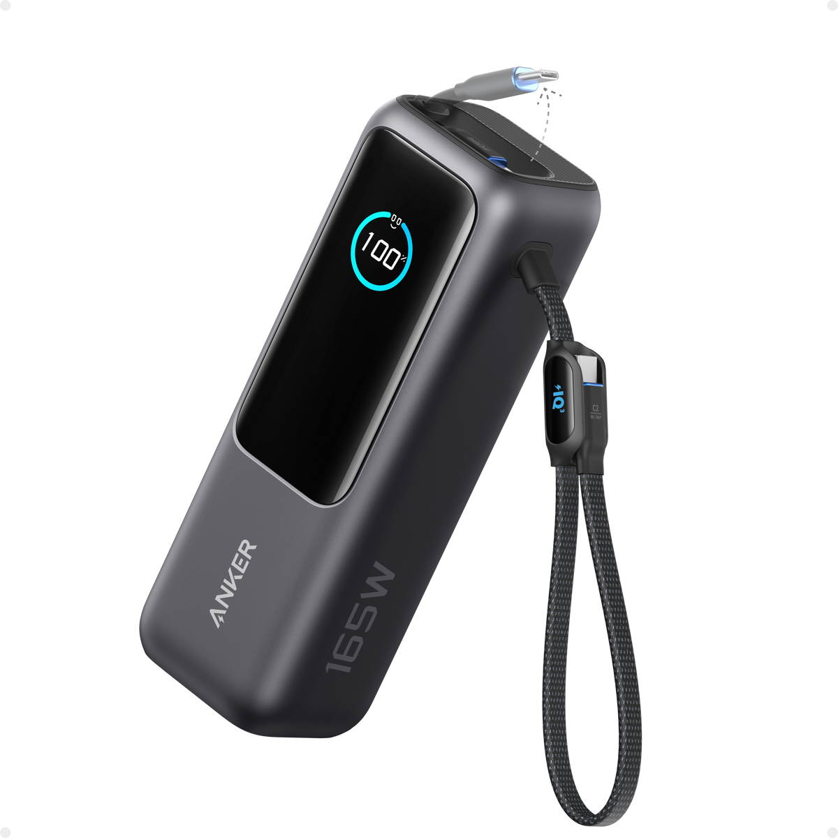 Anker Laptop Power Bank 25K, 165W with Built-In Cables | Laptops & Ride-Day Electronics