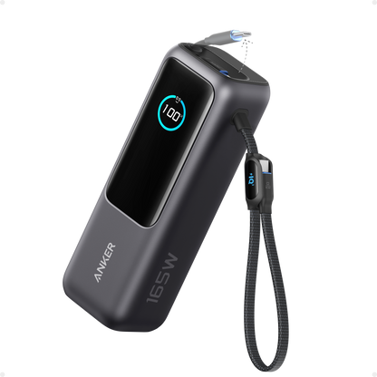 Anker Laptop Power Bank 25K, 165W with Built-In Cables | Laptops & Ride-Day Electronics