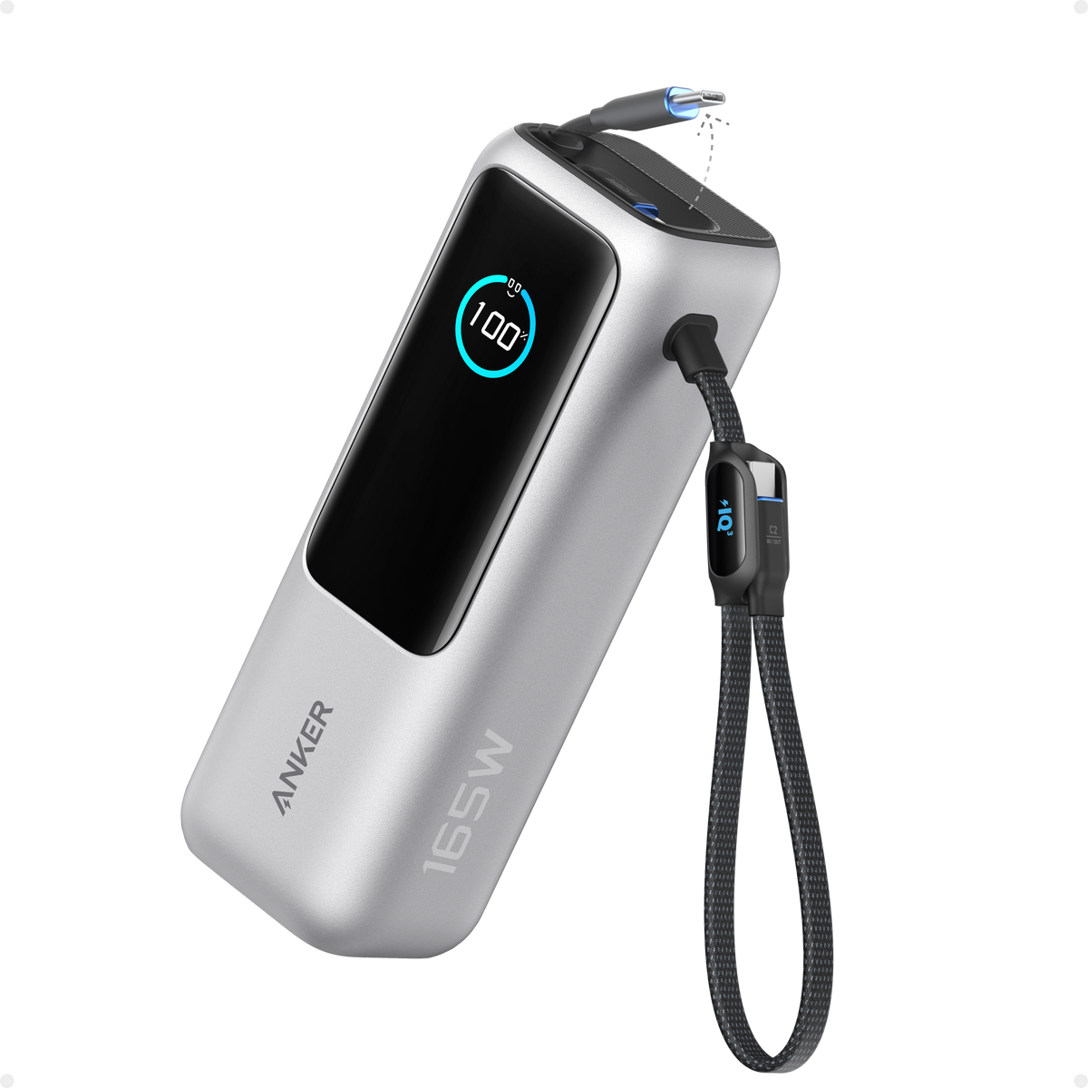 Anker Laptop Power Bank 25K, 165W with Built-In Cables | Laptops & Ride-Day Electronics