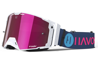 Arcade Helios Goggles | Havoc Pink and White | Off-Road and Motocross Riders