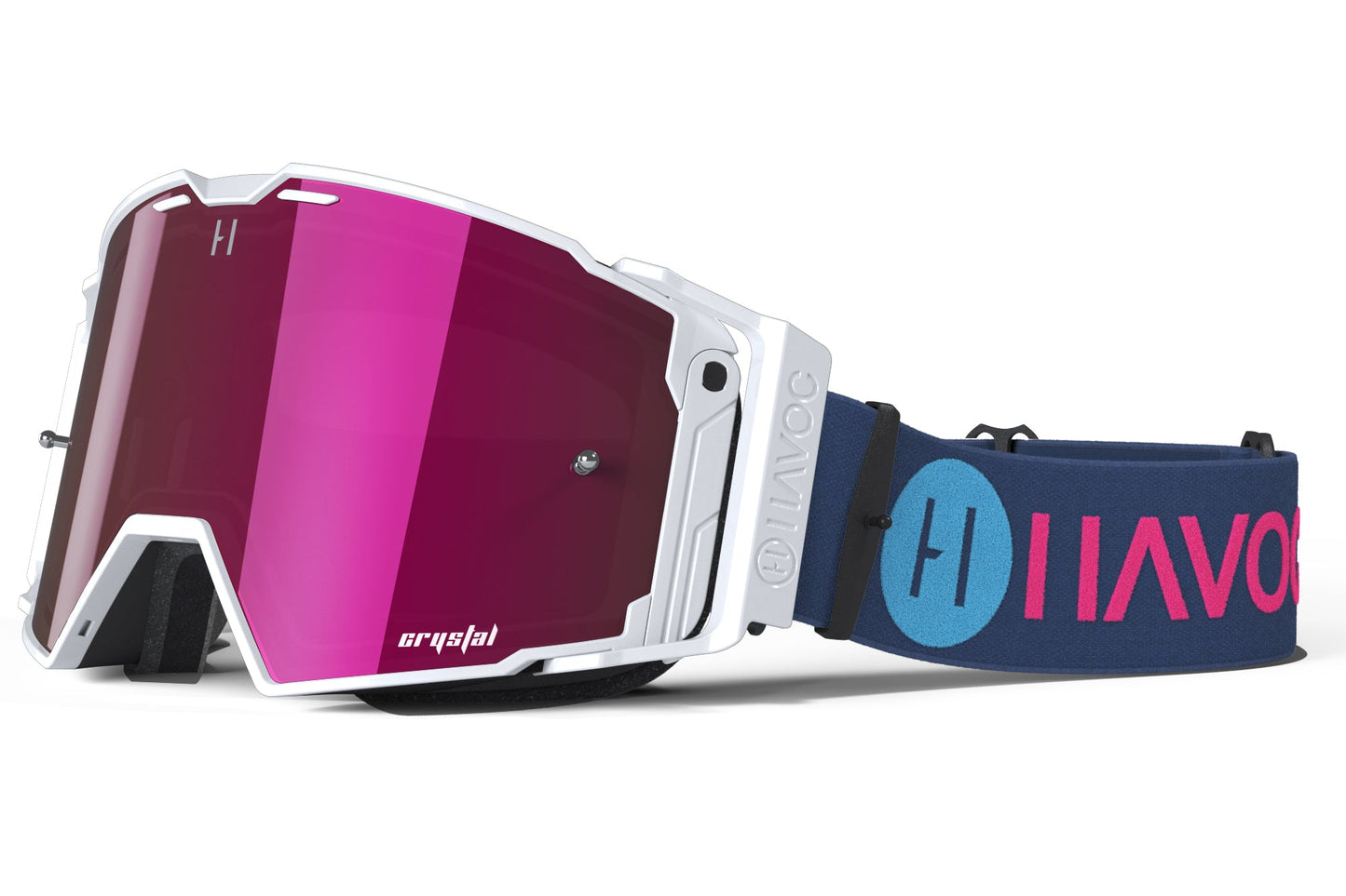 Arcade Helios Goggles | Havoc Pink and White | Off-Road and Motocross Riders