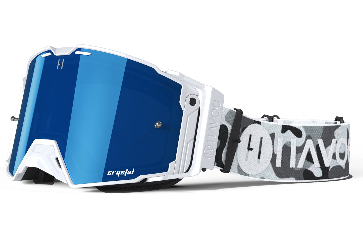Arctic Camo Helios Goggles | Havoc Blue and White | Off-Road and Motocross Riders